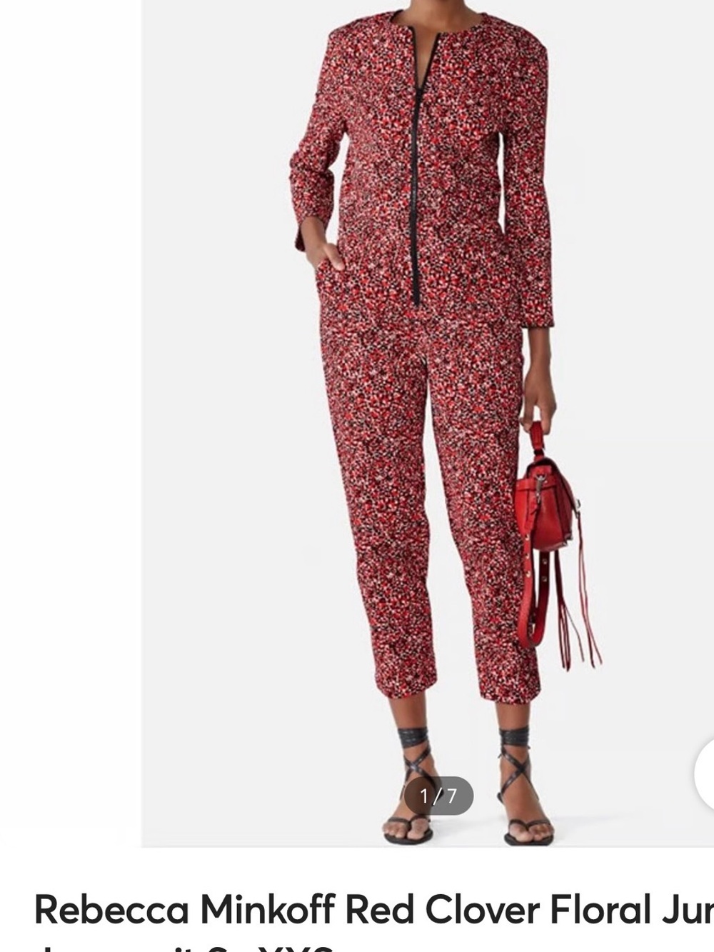 Rebecca Minkoff Red Floral Cropped Jumpsuit